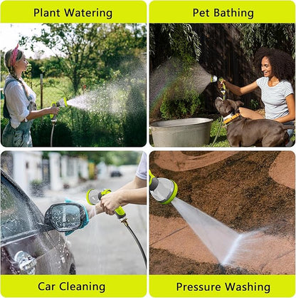 Retractable Garden Hose Reel,5/8 in x 110 ft Wall Mounted Garden Hose Reel,UV Resistant with 10 Pattern Nozzle,Any Length Lock, Slow Return System,180°Swivel Bracket(Green)