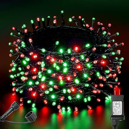 BlcTec Long Christmas Lights Indoor Outdoor, 500 LED 174FT UL Certified Christmas Tree Lights with 8 Lighting Modes, Waterproof, Timer, Memory Function for Trees, Yard, Party, Xmas Decor, Red Green
