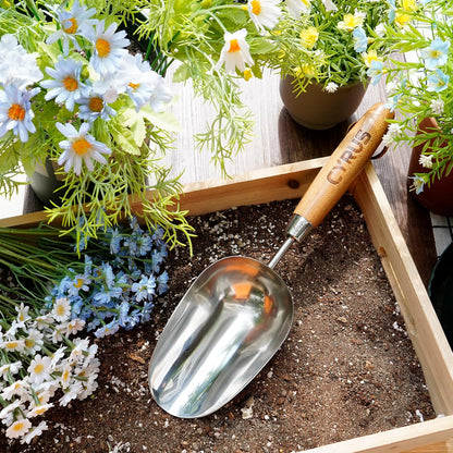 CYRUS Garden Trowel, 13" Stainless Steel Garden Shovel, Compact Garden Spade for Garden Plant Transplanting, Digging and Weeding