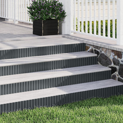 Metal Garden Edging Border, Corrugated Steel Landscaping, DIY for Lawn (Black, 6 Inch x 20FT)