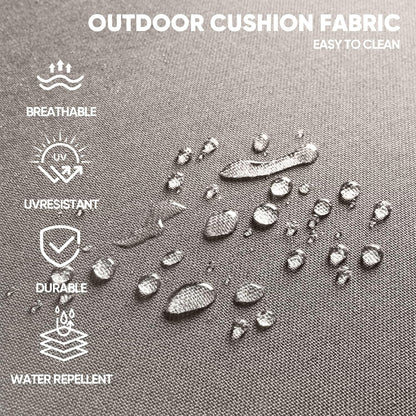 5-Piece Rotating Balcony Chair Set with 31-inch T-Shaped Wide backrest - Rattan Outdoor Rotating Balcony Chairs, Wide backrest Comfortable Outdoor Sliding Chair - Brown | Grey