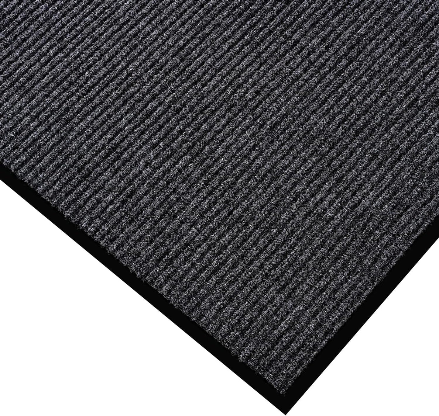 fani Heavy Duty Large Outdoor Indoor Entrance Black Doormat Waterproof Low Profile Entrance Rug Front Door Mat Patio Anti-Skid Rubber Back, 35x72 inch (Gray)