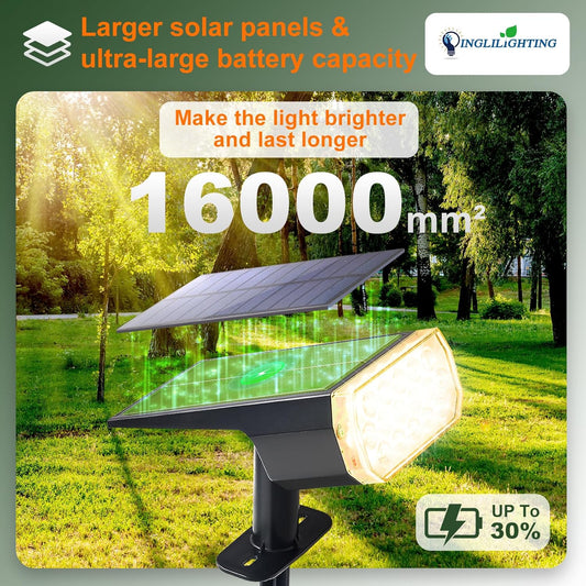 DINGLILIGHTING Waterproof Solar Lights Outdoor: IP65 Led Spot Light Decorations for Garden - 3 Lighting Modes Solar Powered for Yard - Dust to Dawn Uplighting Landscape Pathway Drive Patios 6PC Warm