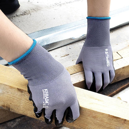Kebada Work Gloves for Men and Women, Foam Nitrile Coated Safety Gloves with Grip, Ideal for Warehouse Package Handling, Gardening, Mechanic and Construction, Medium