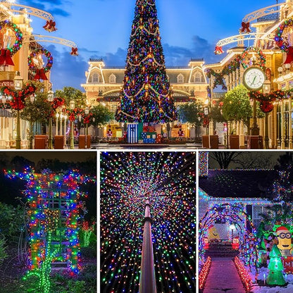 weillsnow 164 FT 500 LED Christmas Lights Outdoor, Waterproof Christmas Fairy Lights with Timer, Plug in Multicolor LED String Lights with 8 Modes for Bedroom Wedding Party Xmas Decoration