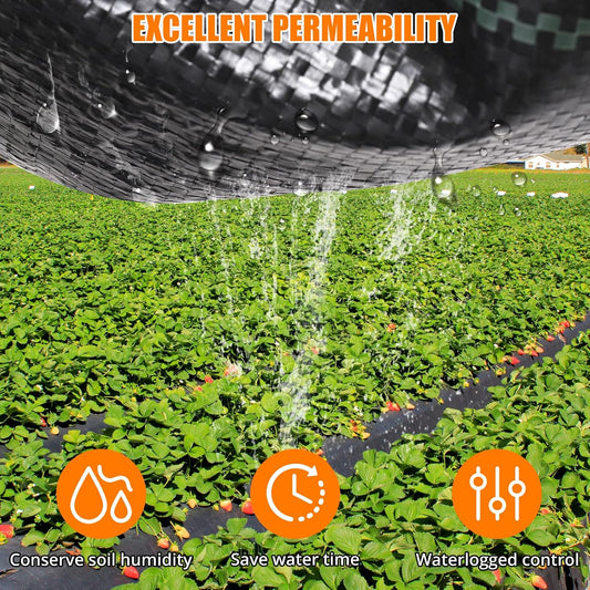 Towallmark Weed Barrier Landscape Fabric 5FTx300FT, Heavy Duty 4.1O Weed Block Gardening Ground Cover Mat, Weed Control Garden Cloth, Woven Geotextile Fabric for Underlayment, Driveway Fabric