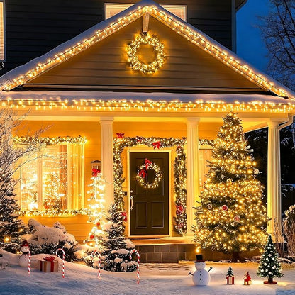 [6 Pack] Solar String Lights for Outside, 236 FT 600 LED Solar Twinkle Light Outdoor with 8 Modes & Memory Function, Waterproof Chrismas Lights for Xmas Tree Party Decorations (Warm White)