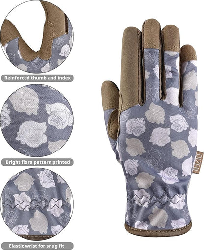 Gardening Gloves for Women and Men, Garden Gloves with Touch Screen, Thorn Proof Puncture Resistant Working Gloves, Gardening Gifts for Women, Size Large