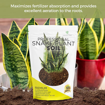 Professional Snake Plant Soil | Large 2.2 Quarts Ready to Use for Snake Plants | Peat Moss, Coco Coir, Perlite, Dolomite | Made in USA