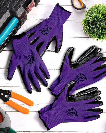 Nuogo 24 Pairs Gardening Gloves for Men Women Rubber Coated Landscaping Work Gloves Safety Work Construction