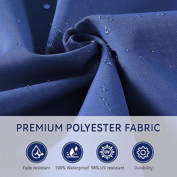 10' X 10' Cantilever Patio Umbrella Outdoor Heavy Duty Double Top Windproof Square Offset Umbrellas with 360-degree Rotation for Pool Deck Backyard, Navy