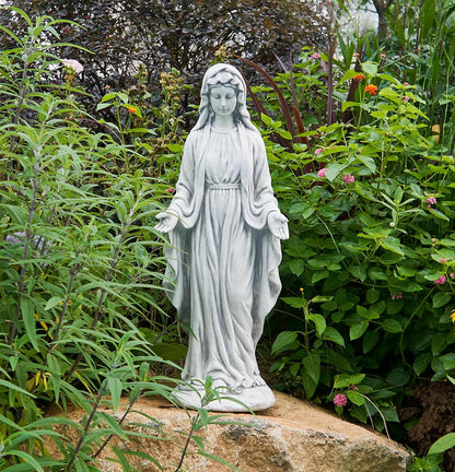 TOETOL Virgin Mary 29.9 Inch Outdoor Statue Religious Blessed Mother Garden Decor Statues Catholic Mother Mary Yard Patio Deck Home Entryway Hallway Sculpture