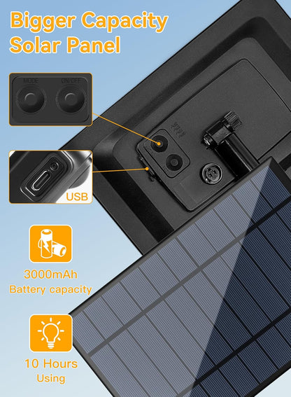 Ollny 15+1 LEDs ST38 Solar String Lights, 30 FT USB & Solar Dual Charging Outdoor String Lights, 3 Modes 5 Timers 10 Brightness 2200K Waterproof Patio Lights for Porch Garden Market Bistro Camping