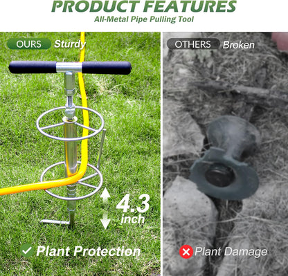 Walensee 32" Garden Hose Guide Spike Right Angle Hose Pulling Stand, Heavy Duty Metal Hose Reel for Garden Corner Auxiliary Watering Hose Reel, Lawn & Garden Watering Equipment, Plant Flower Protector