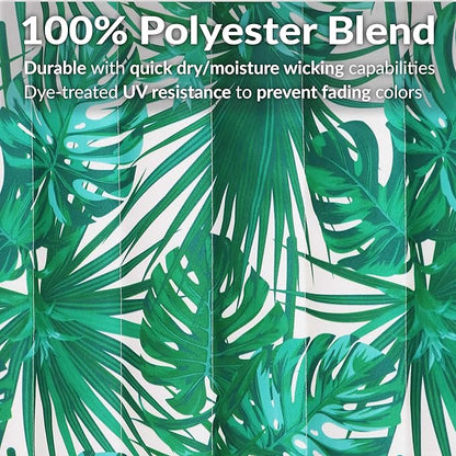 Sunnydaze Quilted Outdoor Hammock with Spreader Bars - Heavy-Duty 450-Pound Capacity Double Hammock for Outside - Green Palm Leaves