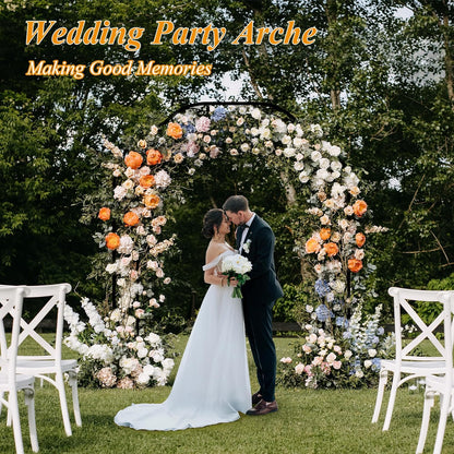 Metal Garden Arch 98.4" H Garden Arbor Trellis for Outdoor Climbing Plants Support Rose Lawn Tall Large Wedding Archway (Black, XL)