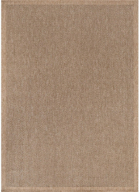 CAMILSON Easy Jute Rug 6x9, Indoor Outdoor Natural Color Fiber Area Rugs for Living Room Patio and Bedroom Rug Herringbone Seagrass Woven Design Easy-Cleaning, Washable Outside Carpet Alfombras 6 x 9