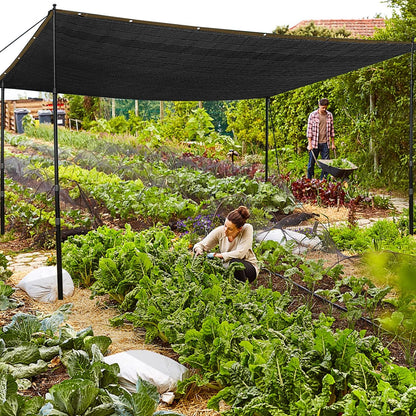 QLOFEI Shade Cloth for Garden, 90% Sunblock Shade Neting Cover with Grommets, Sun Protection Screens for Patio Kennel Chicken Coop Pergola Greenhouse Plants Cover Mesh Tarp, 6x8 FT