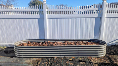 A ANLEOLIFE 3-Pack 12X3X1.5ft & 81x81x18 in Deep Root Galvanized Raised Garden Beds Outdoor for Planting Vegetables Flowers Herb, Quartz Grey