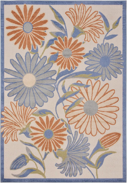 Nourison Home Aloha Beige Multicolor 3'6" x 5'6" Area Rug - Easy Cleaning, Non Shedding, Bed Room, Living Room, Dining Room, Kitchen (4' x 6')