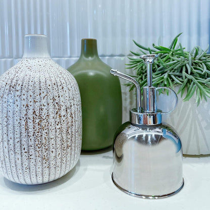 Plant Mister Spray Bottle Stainless Steel Watering Can for Indoor Plants Succulent Bonsai Garden Houseplant Spritzer Modern Garden Tools 10oz/300ml (Silver)