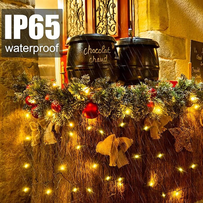 2 Pack-Solar String Lights, 78Ft 200 LED Solar Lights Outdoor with 8 Modes ，Solar String Lights Outdoor Waterproof for Yard, Fence,Balcony, Party,Christmas Tree Decorations (Warm White)