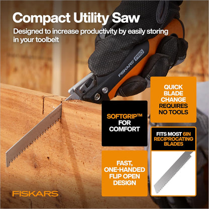 Fiskars Home Essentials Tool Kit with PowerGear Lopper, Shears, Bypass Pruner, Folding Saw with 2 Blades, IsoCore Hammer, and Utility Knife, for Indoor Use and Outdoor Gardening (6 Piece Kit)