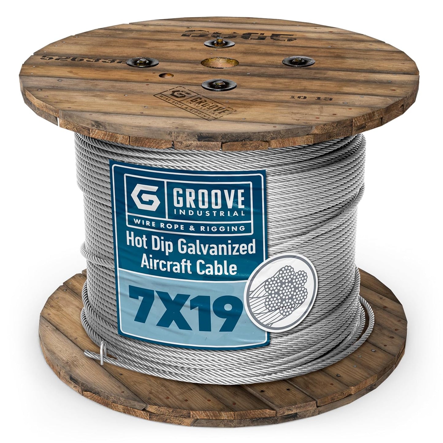 3/16’’ 7x19 Hot Dip Galvanized Aircraft Cable – Steel Wire Rope - 450 Feet