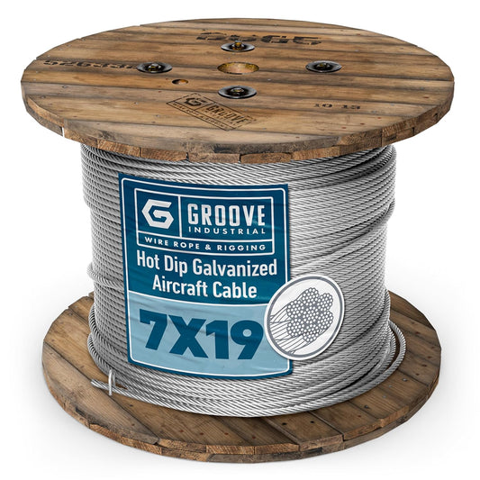3/16’’ 7x19 Hot Dip Galvanized Aircraft Cable – Steel Wire Rope - 100 Feet