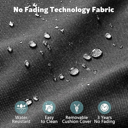 4-Piece Wicker Patio Furniture Set, All-Weather Rattan Conversation Bistro Loveseat Chair and Table Set for Backyard, Balcony and Deck with Soft Cushions and Metal Table(Black)