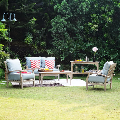 Cambridge Casual Teak Auburn Outdoor Console Table, Solid Indonesian Teak Wood in Weathered Gray Finish, Stylish and Durable Patio Accent or Plant Table for Porch, Deck, Garden, or Outdoor Entryway