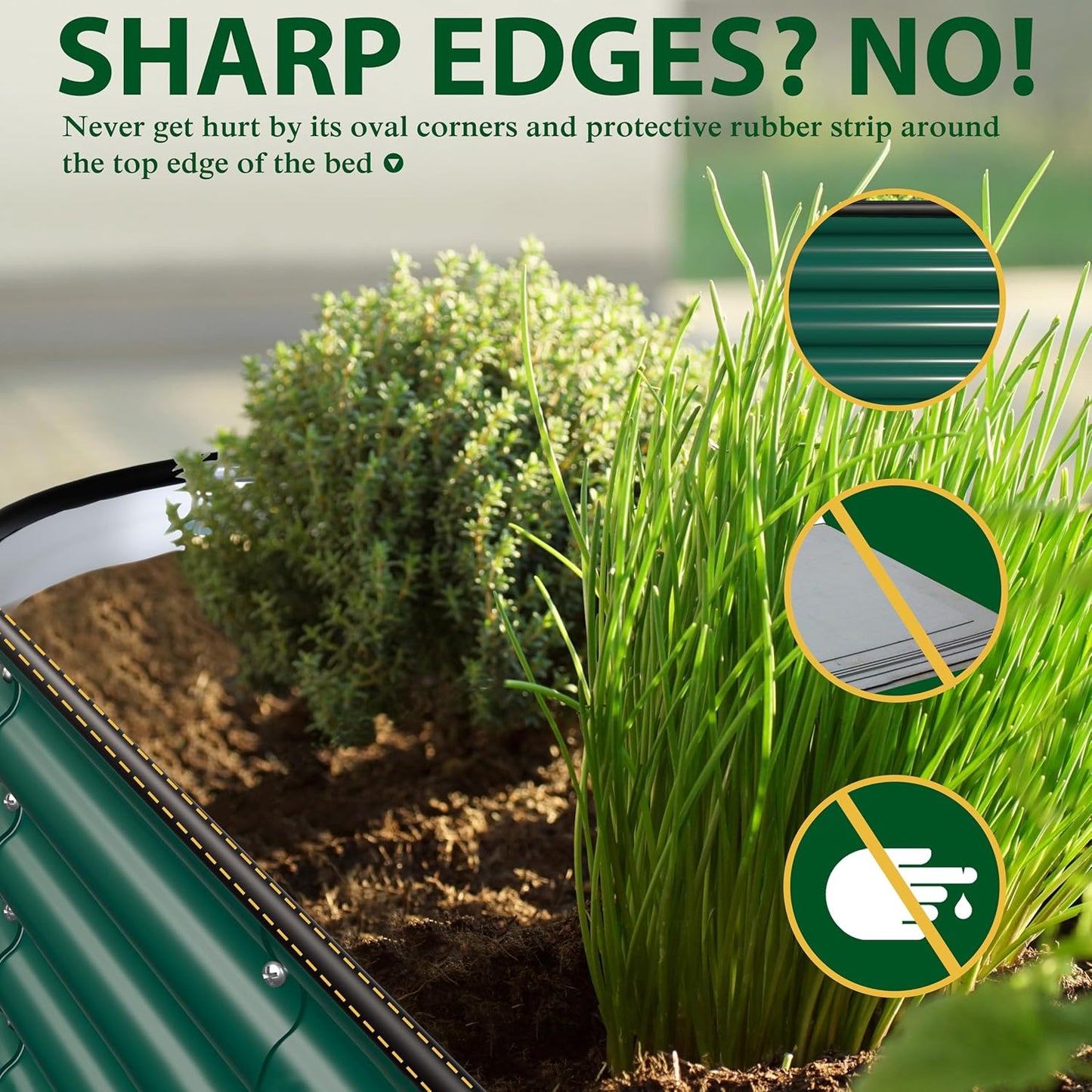 MUPATER 17" H Galvanized Raised Garden Bed, 8x2FT Raised Garden Bed Outdoor for Vegetables, Raised Garden Bed Kit, 9-in-1 Metal Planter Boxes Outdoor for Plants Flowers, Green