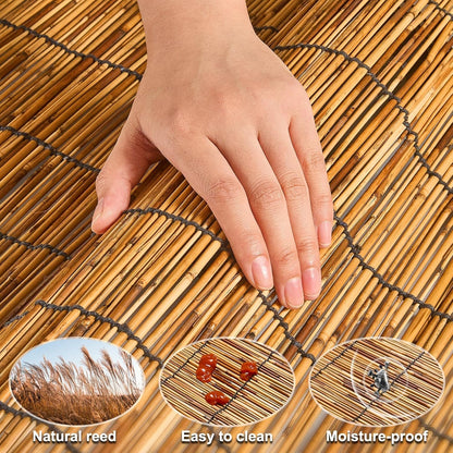 Reed Fencing Rolls,Patio Privacy Screen,Decorative Bamboo Fence Rolls for Patio Balcony Garden Backyard Outdoor,6x16FT(2Pcs)