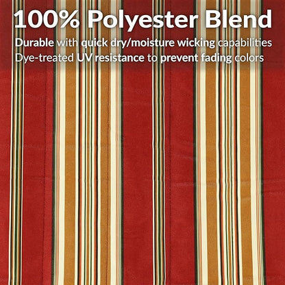 Sunnydaze Quilted Outdoor Hammock with Spreader Bars - Heavy-Duty 450-Pound Capacity Double Hammock for Outside - Red Stripe