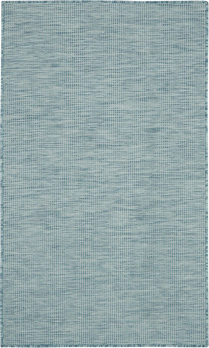 Nourison Positano Indoor/Outdoor Aqua 3' x 5' Area Rug, Easy Cleaning, Non Shedding, Bed Room, Living Room, Dining Room, Backyard, Deck, Patio (3x5)