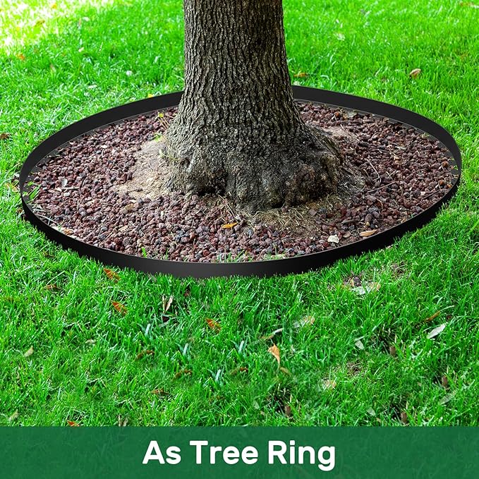 AGTEK Garden Edging 40FT Landscape Edging Kit 2 Inch Height Plastic Garden Border No Dig Lawn Border for Yard Flower Bed with 36 Stakes