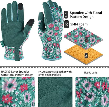 Gardening Gloves for Women and Men, Touchscreen Garden Gloves, Thorn Proof Puncture Resistant Work Gloves, Gardening Gifts for Women, Size Small
