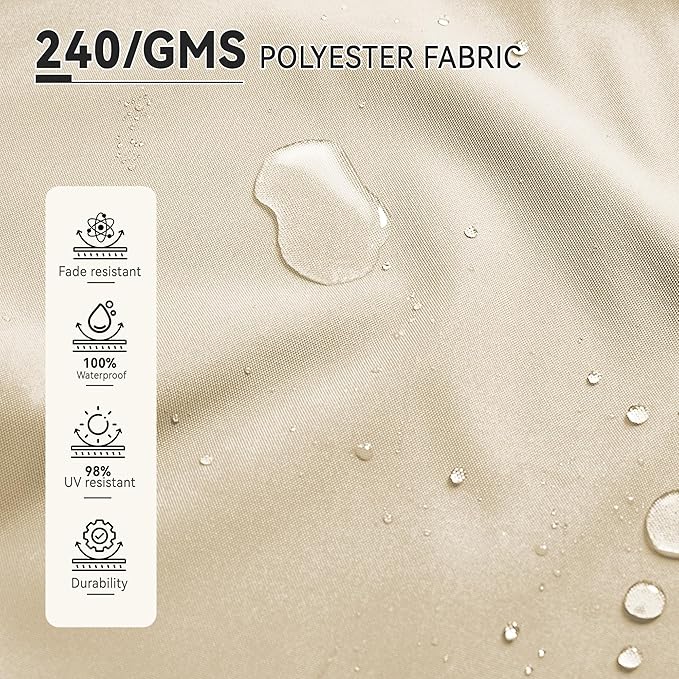 9' X 12' Cantilever Patio Umbrella 360°Rotation Rectangular Outdoor Large Offset Umbrellas Heavy Duty Windproof for Garden Deck Pool Backyard, Beige