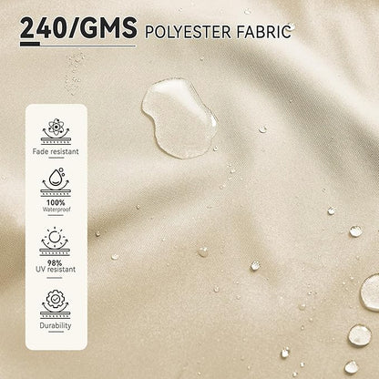 9' X 12' Cantilever Patio Umbrella 360°Rotation Rectangular Outdoor Large Offset Umbrellas Heavy Duty Windproof for Garden Deck Pool Backyard, Beige