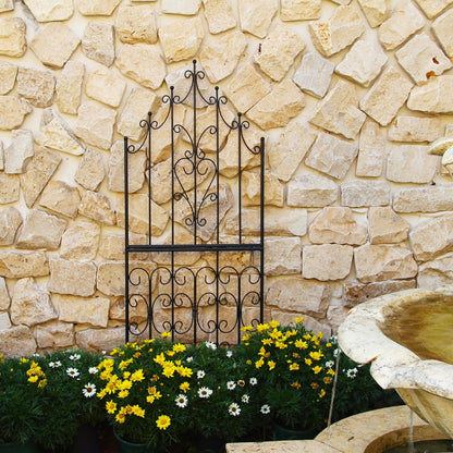 Trellis 59" H x 21.6" W Iron Unique Design Metal Trellis Durable Construction Lattice Outdoor Roses Vine Ivy Clematis Trellises Climbing Plant Support Black Coating Black
