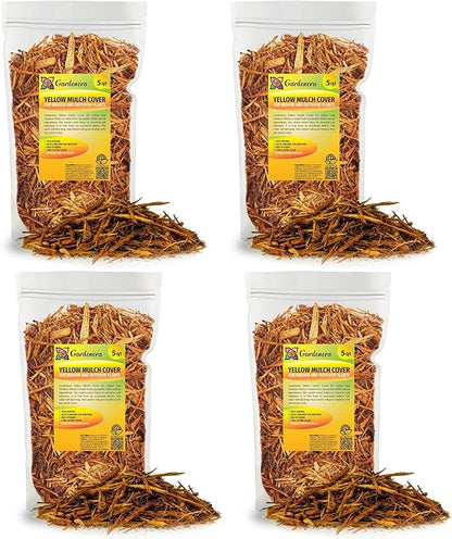 Gardenera Organic Yellow Mulch - Nurture Your Plants with Natural Nutrients - 20 QUARTS