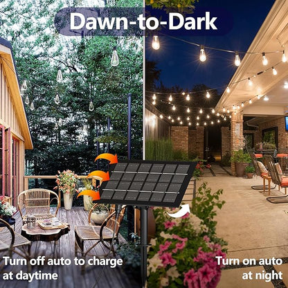 Solar String Lights for Outside 120FT with Remote 8 Lights Mode, Weatherproof Shatterproof S14 LED Bulb 34 Sockets, Outdoor Patio Light for Backyard Porch Cafe