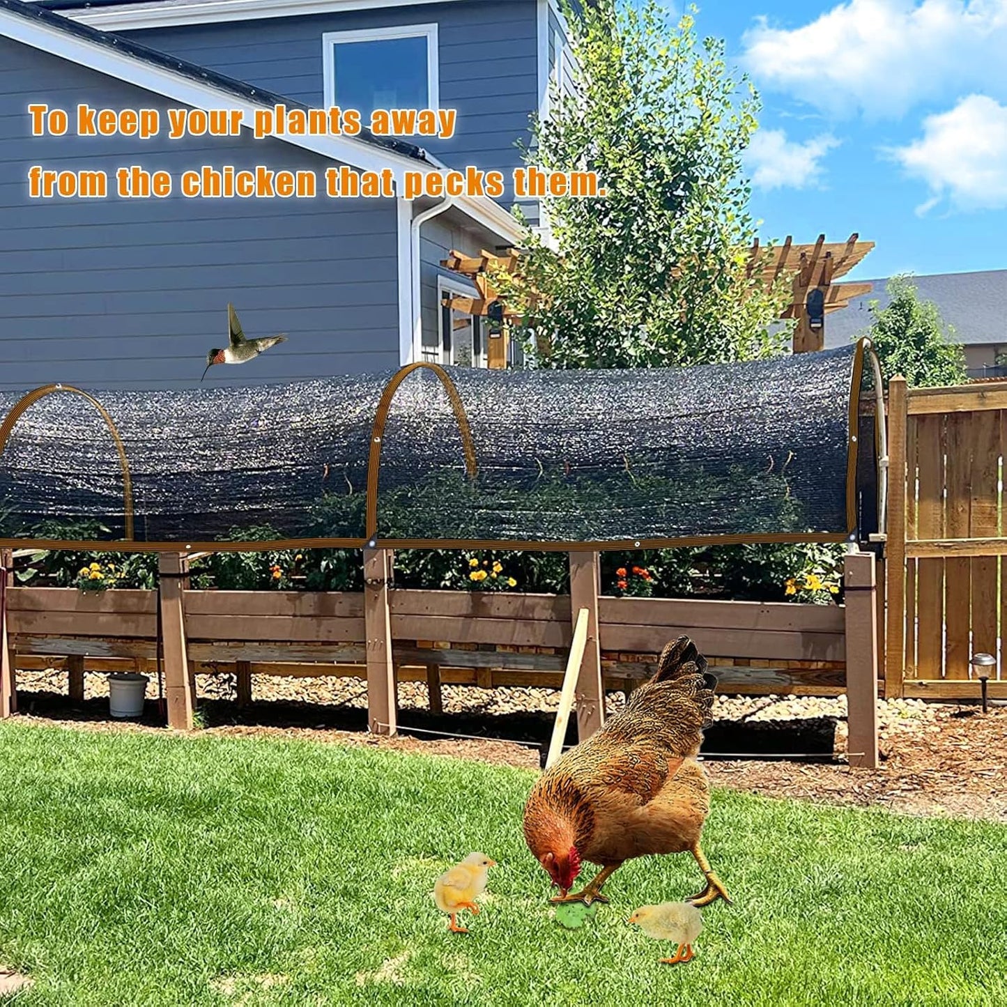 QLOFEI Shade Cloth for Garden, 70% Sun Screens for Patio Pergola Outdoor, Easy to Hang Mesh Tarp Shade Cloth with Grommets, Sunblock Neting Cover for Kennel Chicken Coop Plant, 30x30 FT