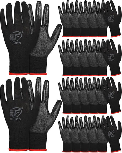 Nuogo 24 Pairs Gardening Gloves for Men Women Rubber Coated Landscaping Work Gloves Safety Work Construction