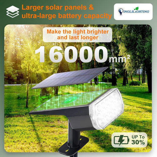 DINGLILIGHTING Solar Lights Outdoor Waterproof: IP65 Led Spot Light Decorations for Garden - 3 Lighting Modes Solar Powered for Yard - Dust to Dawn Uplighting Landscape Pathway Drive Patios 6PC White