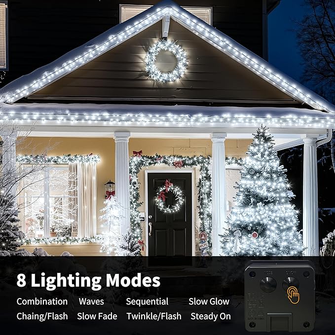 [6 Pack] Solar Christmas Lights Outdoor, 236 FT 600 LED Solar Twinkle Light Outdoor with 8 Modes & Memory Function, Waterproof Chrismas Lights for Xmas Tree Party Decorations