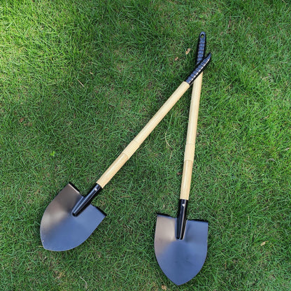 2PCS 27" Kids Shovels, Wood Handle & Metal Head Shovels for Digging Sand, Great for Beach & Garden