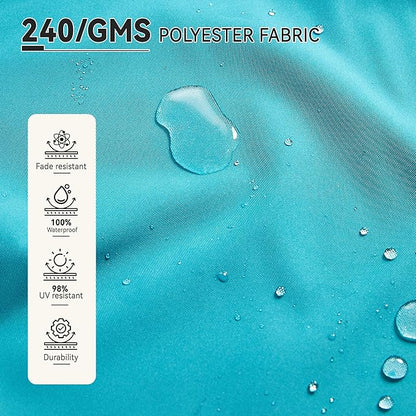 9' X 12' Cantilever Patio Umbrella 360°Rotation Rectangular Outdoor Large Offset Umbrellas Heavy Duty Windproof for Garden Deck Pool Backyard, Turquoise