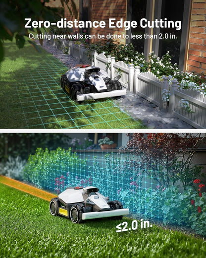 LUBA mini AWD 800 Robot Lawn Mower with 4G for 0.2 Acre, All-Wheel-Drive for 80% Slope, No Perimeter Wire, UltraSense AI Vision+RTK Auto-Mapping, Cutting Height 0.8"-2.6"