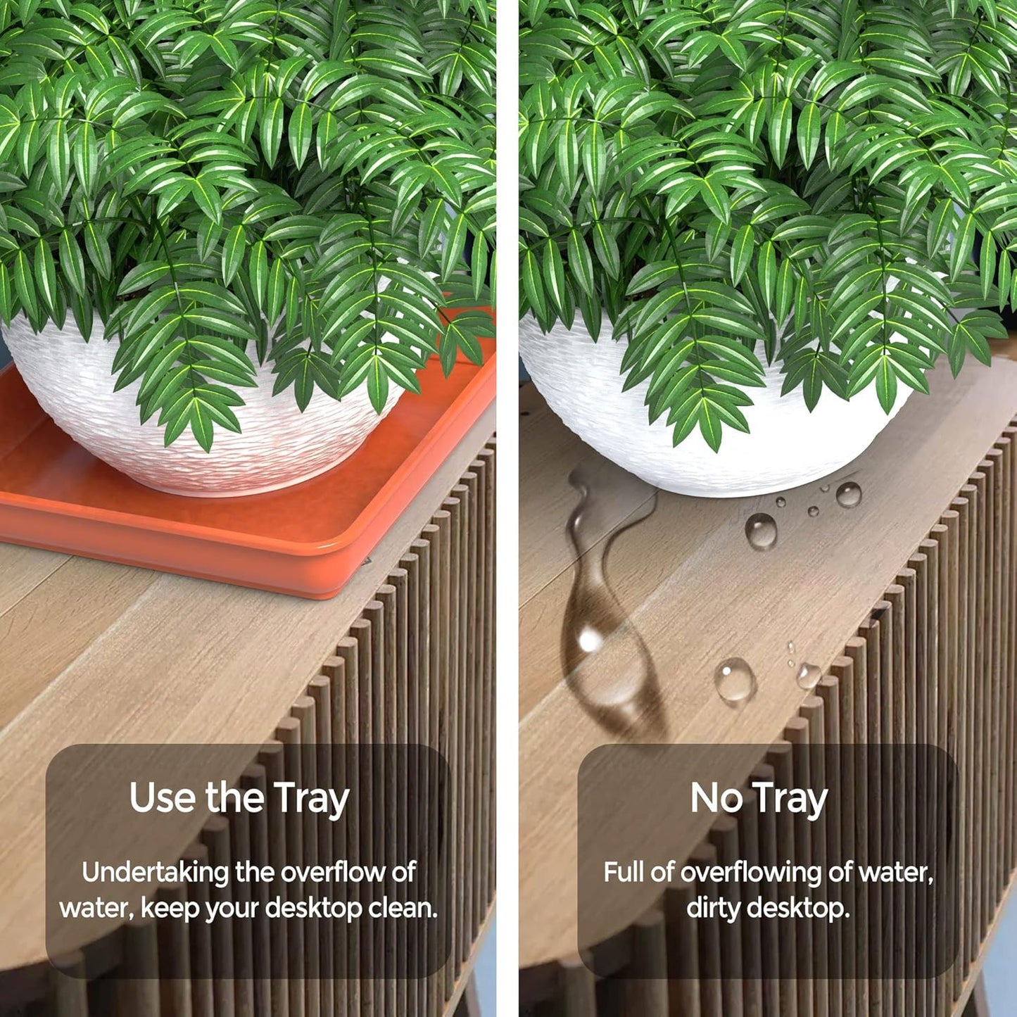 WAYNHUI Squared Plant Saucer 6/8/10/12/14/16/18Square Plastic Basin Tray Large/Small Water Receiving Tray (Red 12inch 5 Pack)